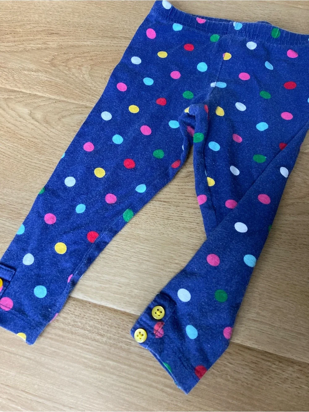 Carter's Y2K Navy Leggings with Multicolor Polka Dots and Buttons